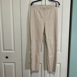 H&M cream faux leather leggings